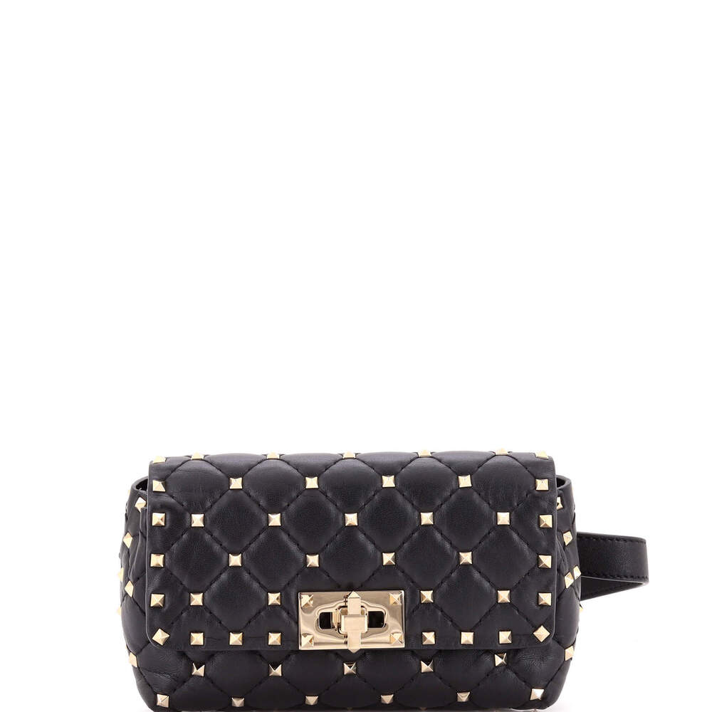 Valentino Garavani Rockstud Spike Turnlock Belt Bag Quilted Leather